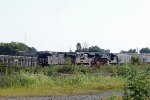 NS 4155 leads train 351 past the station and overgrown A&Y yard